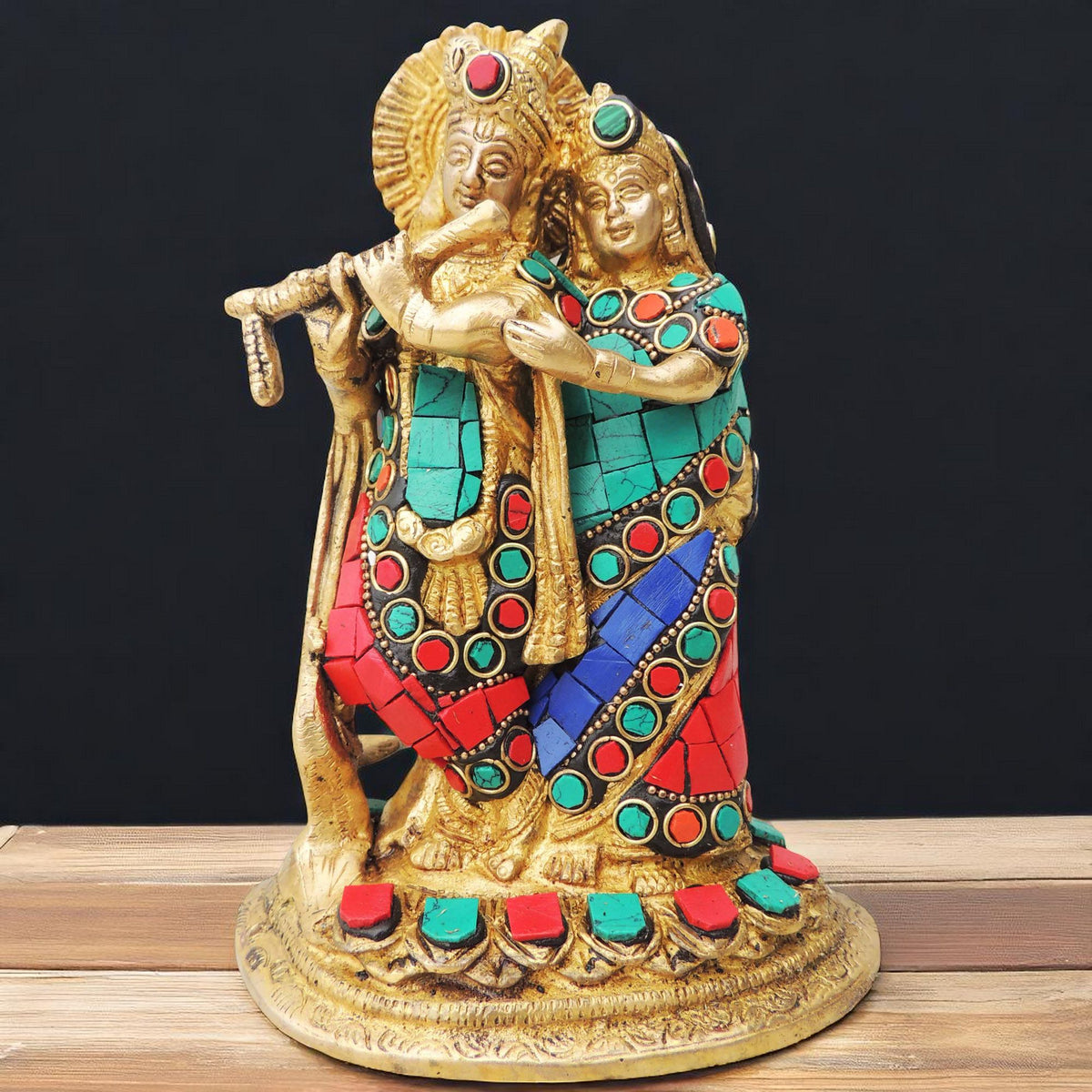 Brass Showpiece Radha Krishna God Idol Statue  - 5*3.5*7.5 inch (BS836 B)