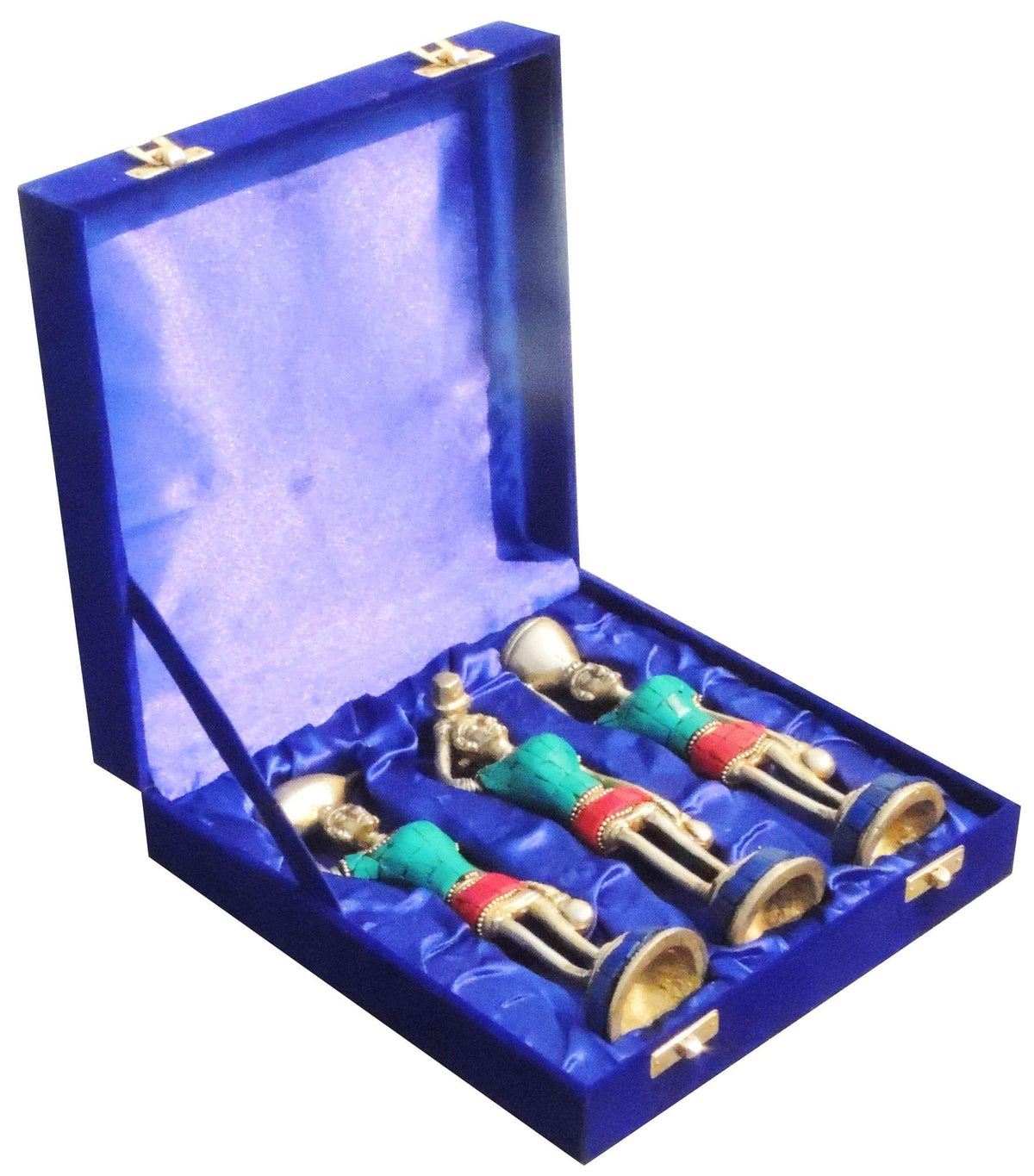 Brass Showpiece Rajasthani Musical Statue Set of 3 Pcs. With Velvet Box (BS841 B)