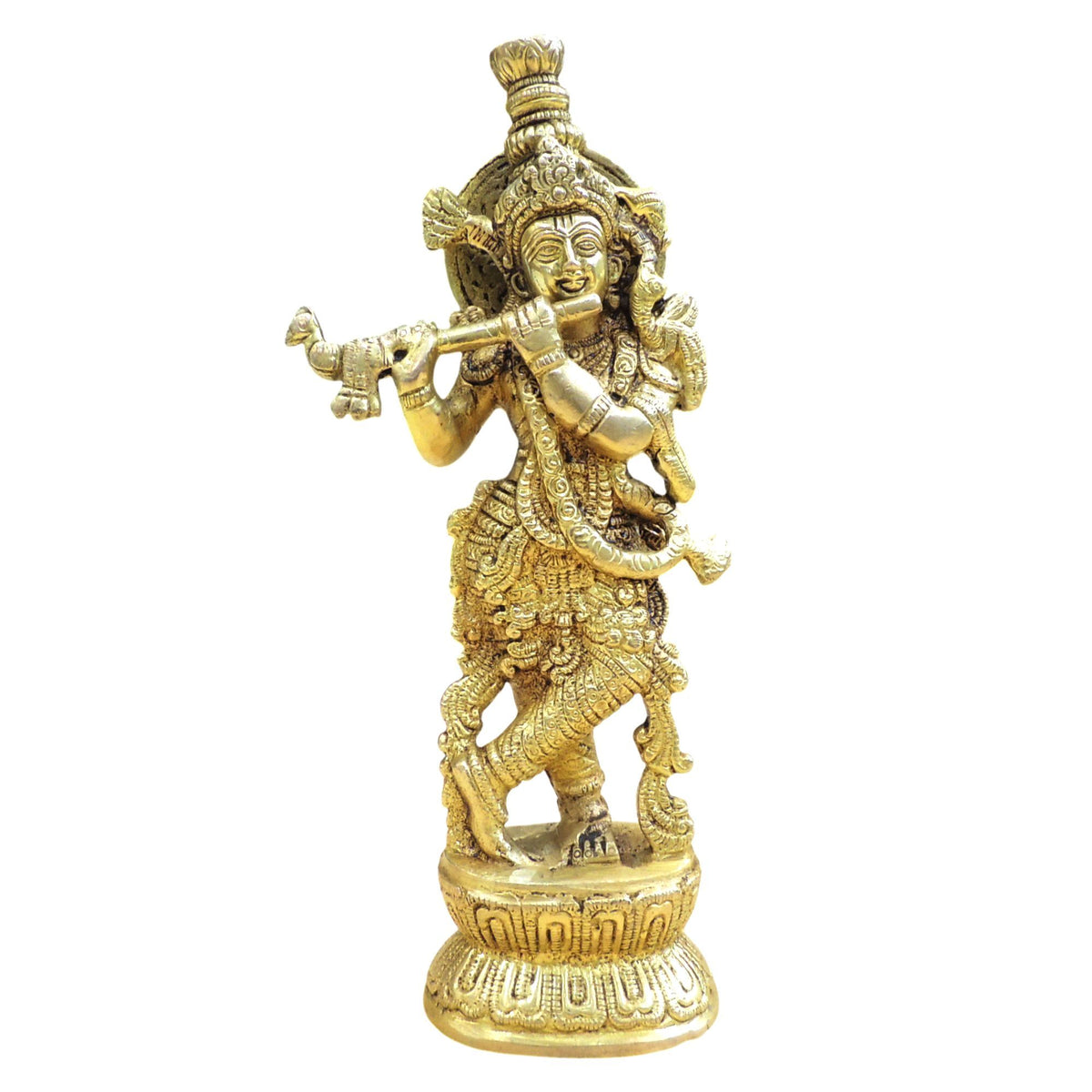 Brass Showpiece Krishna God Idol Statue - 3.5*2*9 Inch (BS844 X)