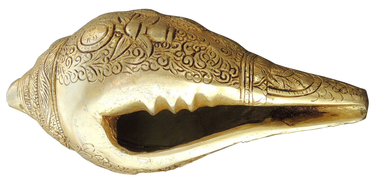 Brass Showpiece Conch God Idol Statue - 9.5*4.2*4 Inch (BS873 B)