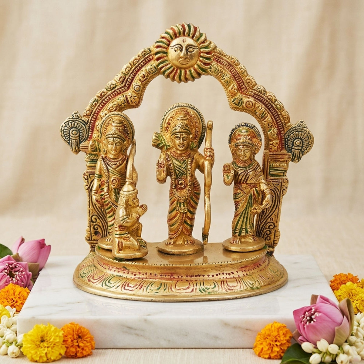 Brass Showpiece Ram Ji Statue - 5.3*5.3*15 Inch (BS886 R)