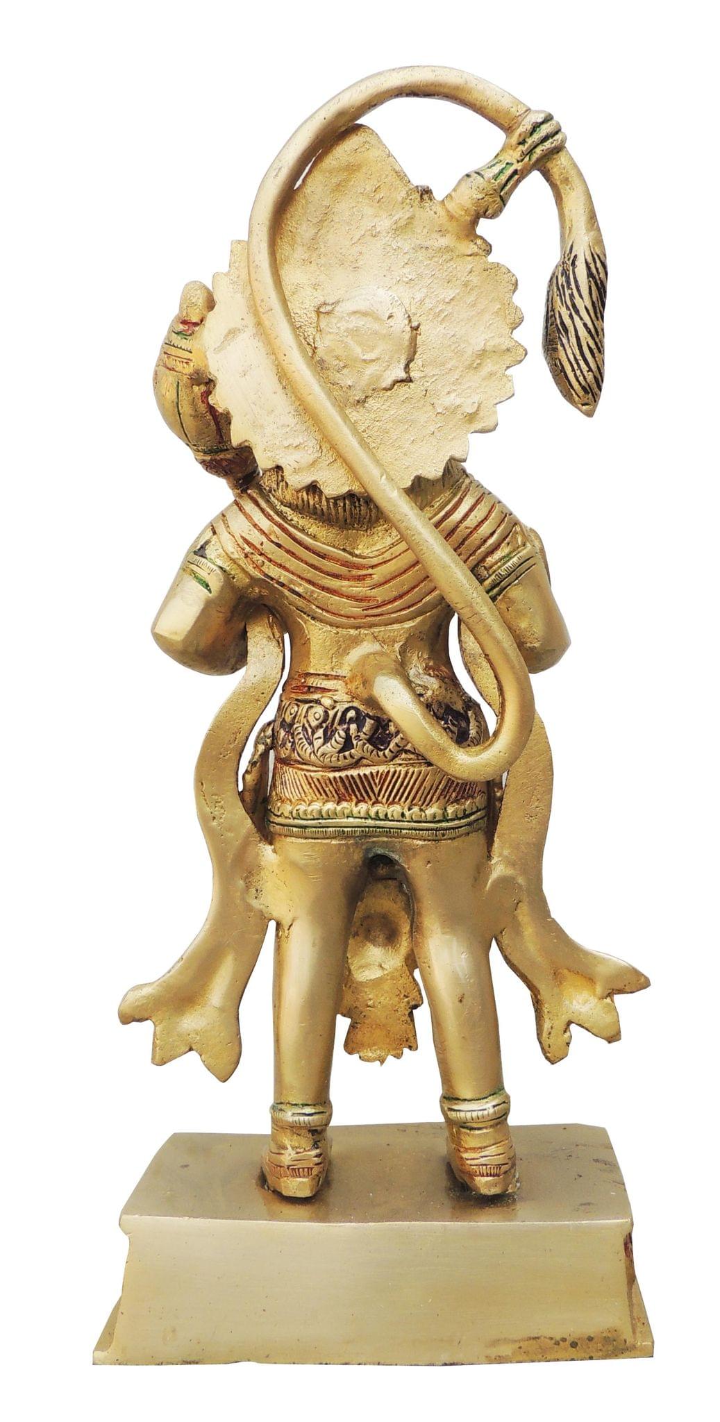 Brass Showpiece Hanuman statnding Statue - 4.8*3.3*10.5 Inch (BS885 A)
