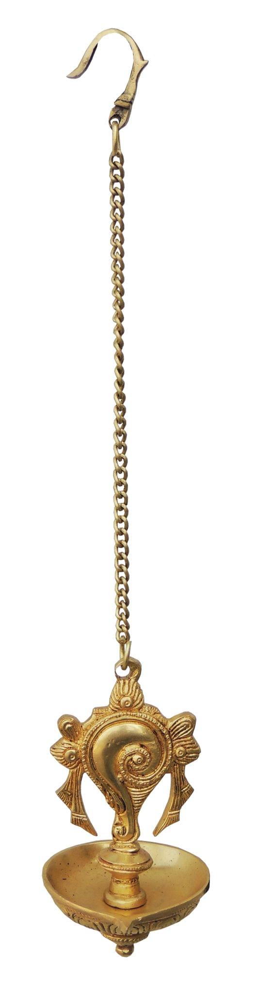 Brass Wall Hanging Shank Deepak - 3.7*3.4*10.2 Inch (BS898 A)