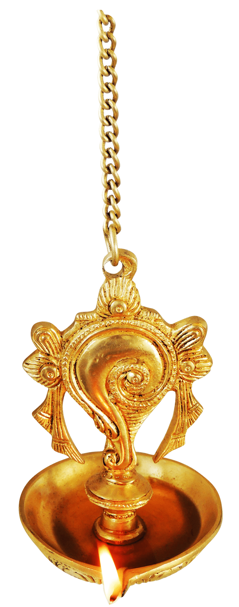 Brass Wall Hanging Shank Deepak - 3.7*3.4*10.2 Inch (BS898 A)