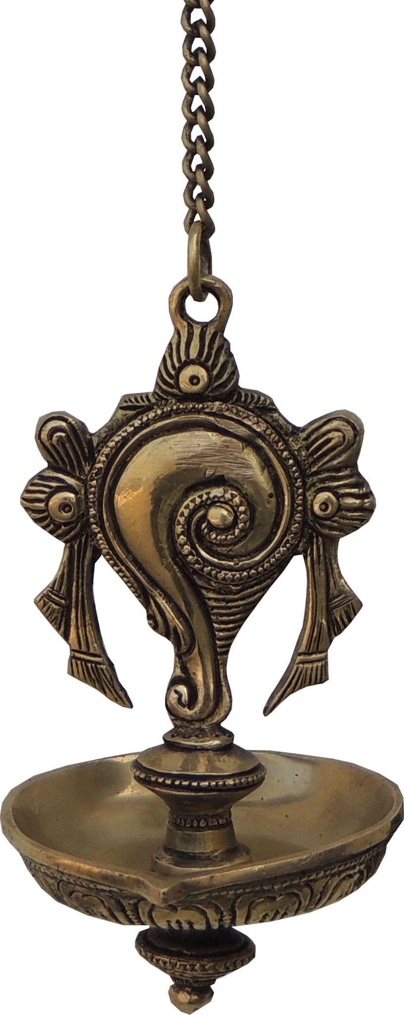 Brass Wall Hanging Shank Antique Deepak - 3.7*3.4*10.2 Inch (BS898 B)