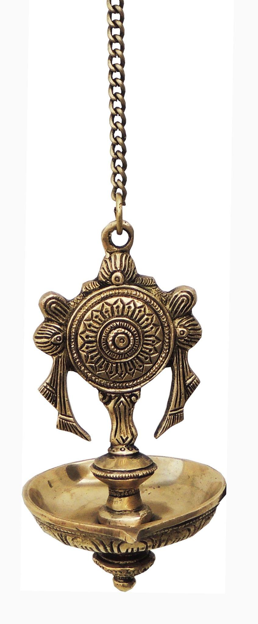 Brass Wall Hanging Shank Antique Deepak - 3.7*3.4*10.5 Inch (BS899 B)