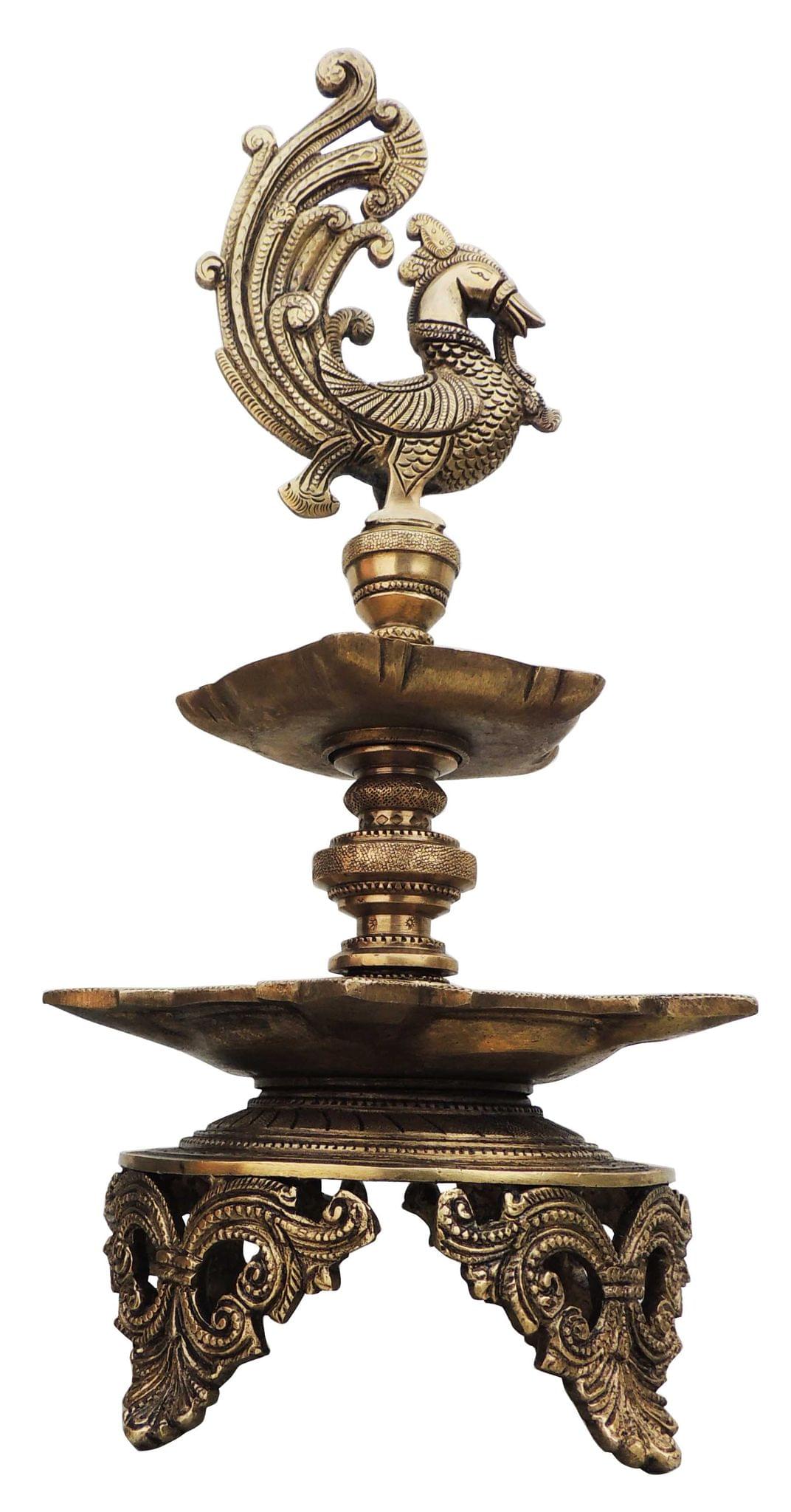 Brass Showpiece Hen (Murga) Deepak Statue - 7.5*7.5*16.5 Inch (BS906 A)