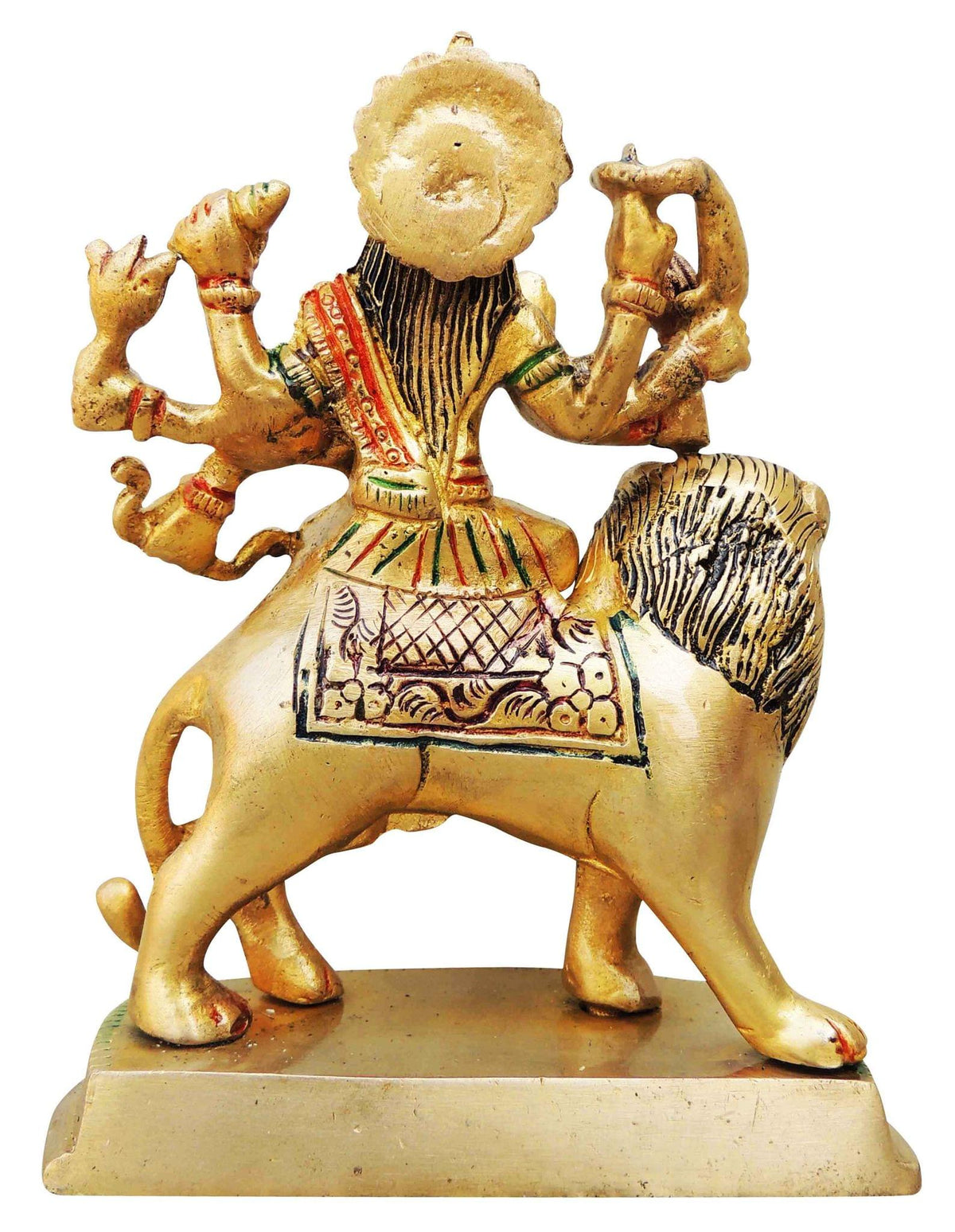 Brass Showpiece Durga Ji God Idol Statue - 4.4*2*5.7 inch (BS937 A)