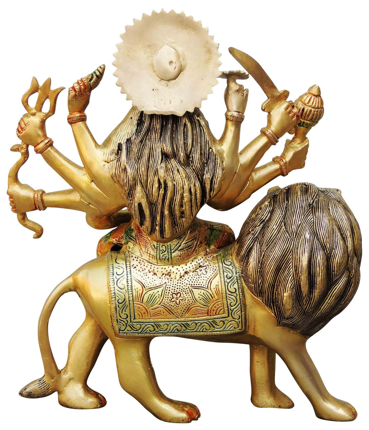 Brass Showpiece Durga Ji God Idol Statue - 11.3*4.5*12.3 inch (BS937 D)