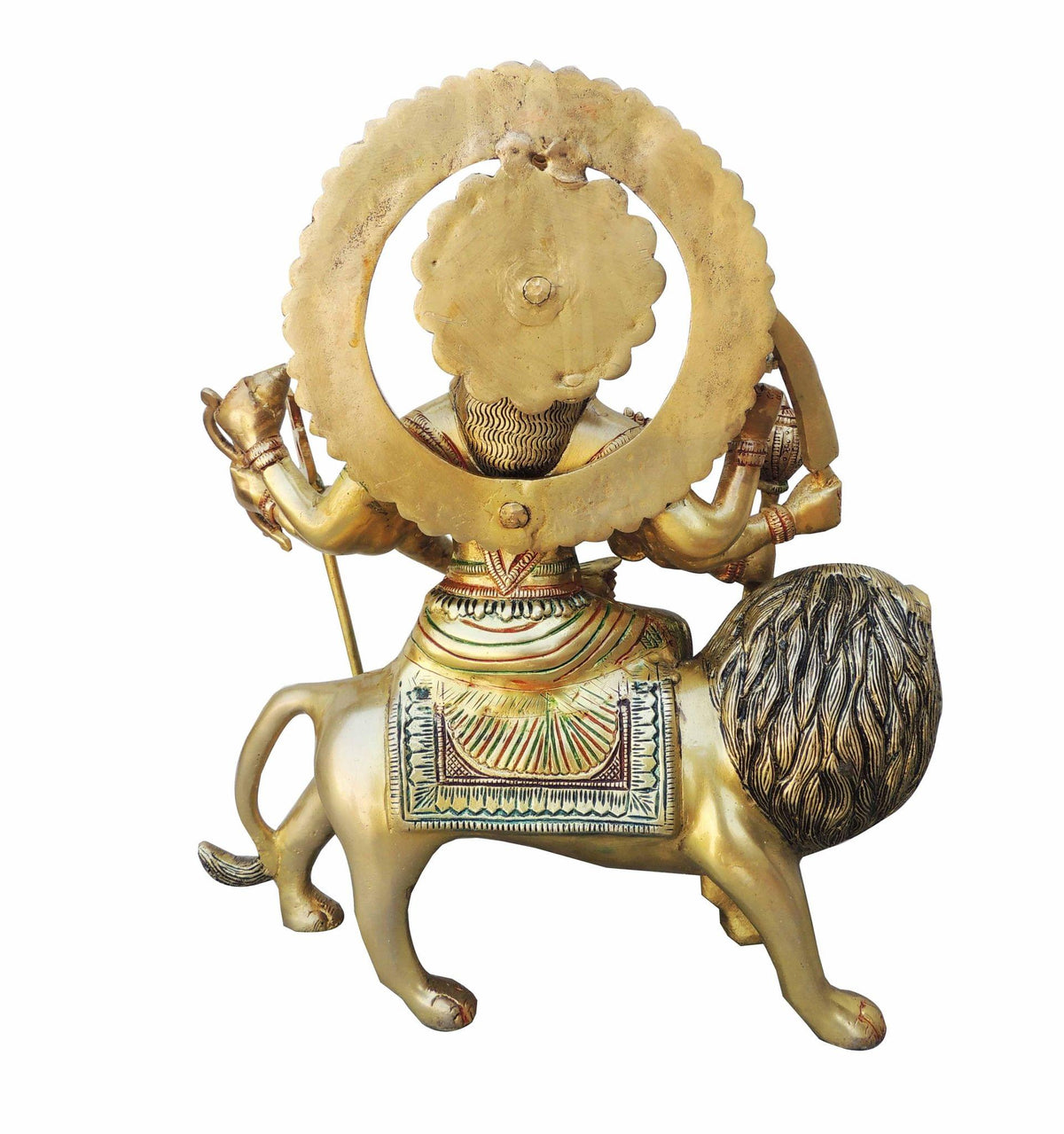 Brass Showpiece Durga Ji God Idol Statue - 12.7*5*14.5 inch (BS937 E)