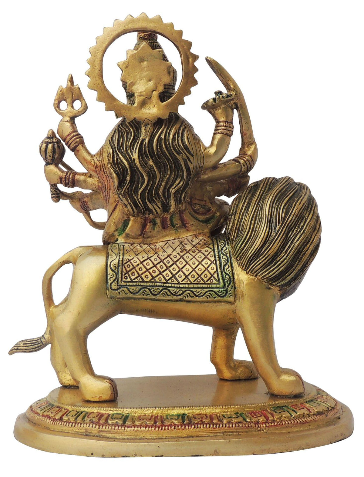 Brass Showpiece Durga Ji God Idol Statue - 7.5*4.6*9.2 Inch (BS937 R)
