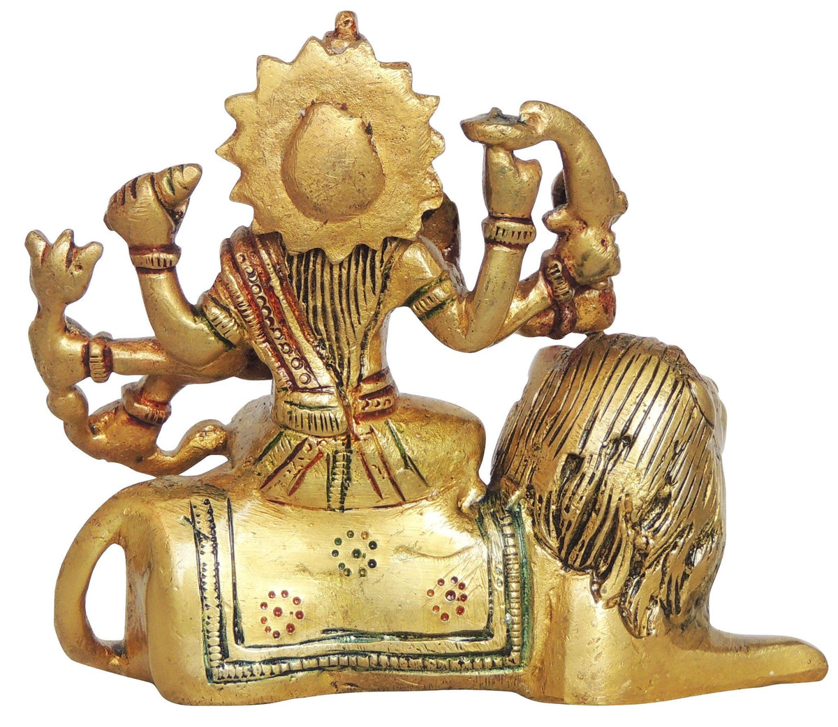 Brass Showpiece Durga Ji God Idol Statue - 4*1.5*3.5 Inch (BS937 W)