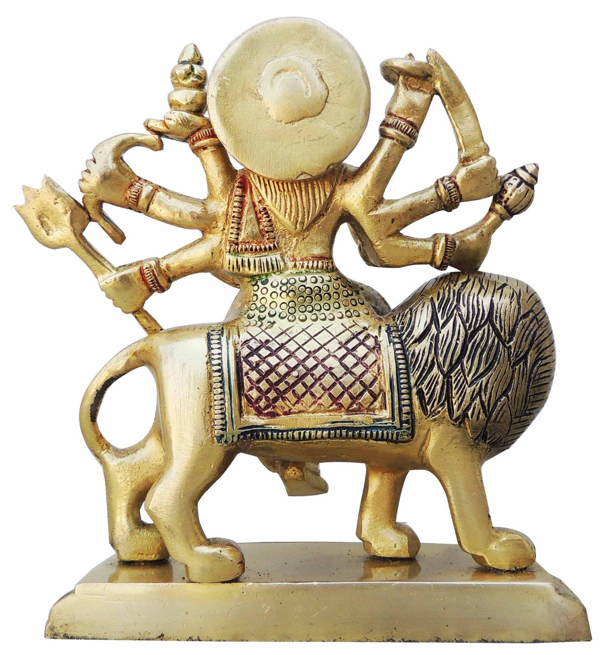 Brass Showpiece Durga Ji God Idol Statue - 5x2.2x5.5 Inch (BS937 X)