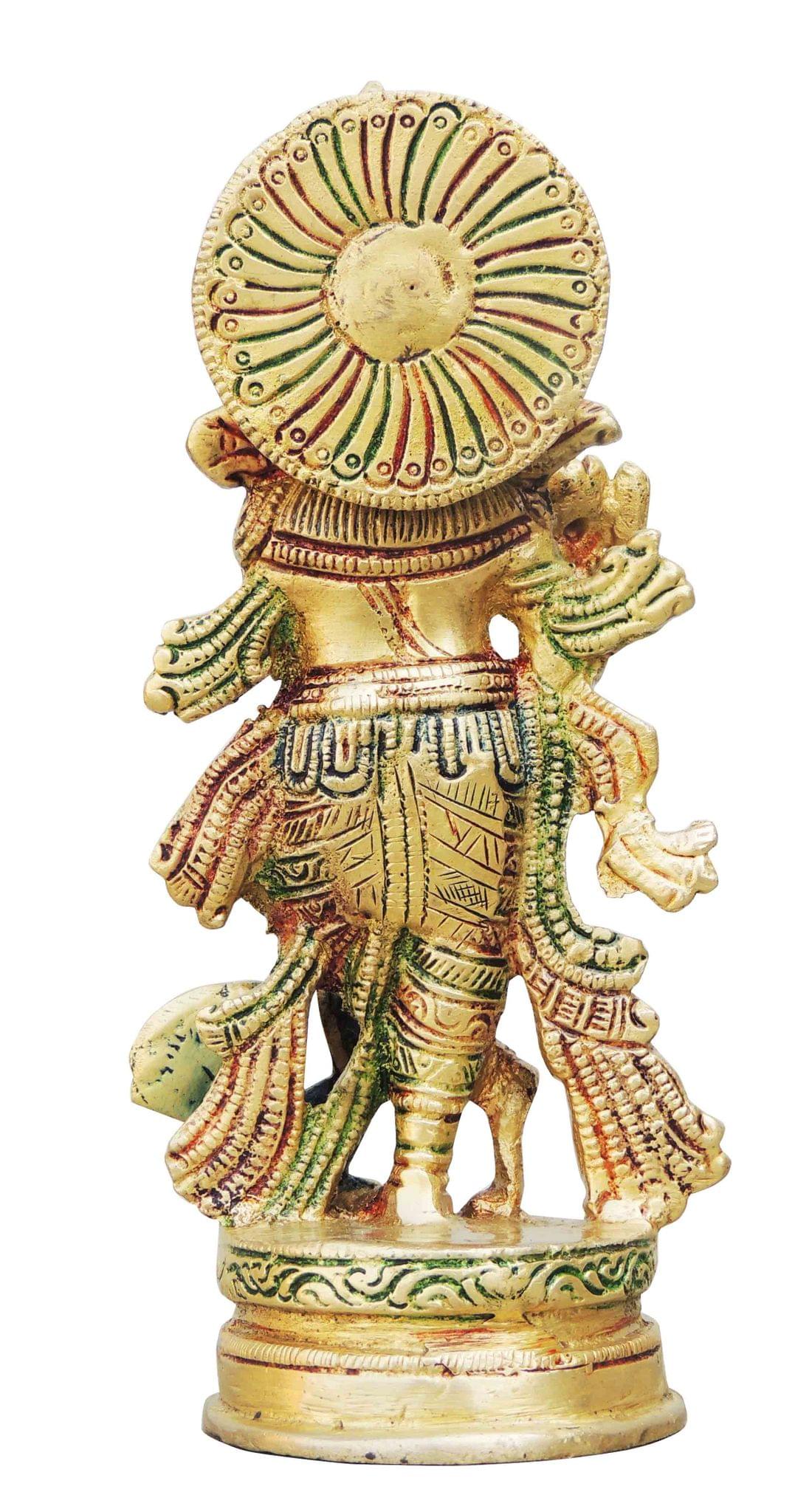 Brass Krishna Colour Statue-3.3*2.5*6.8 (BS938 A)