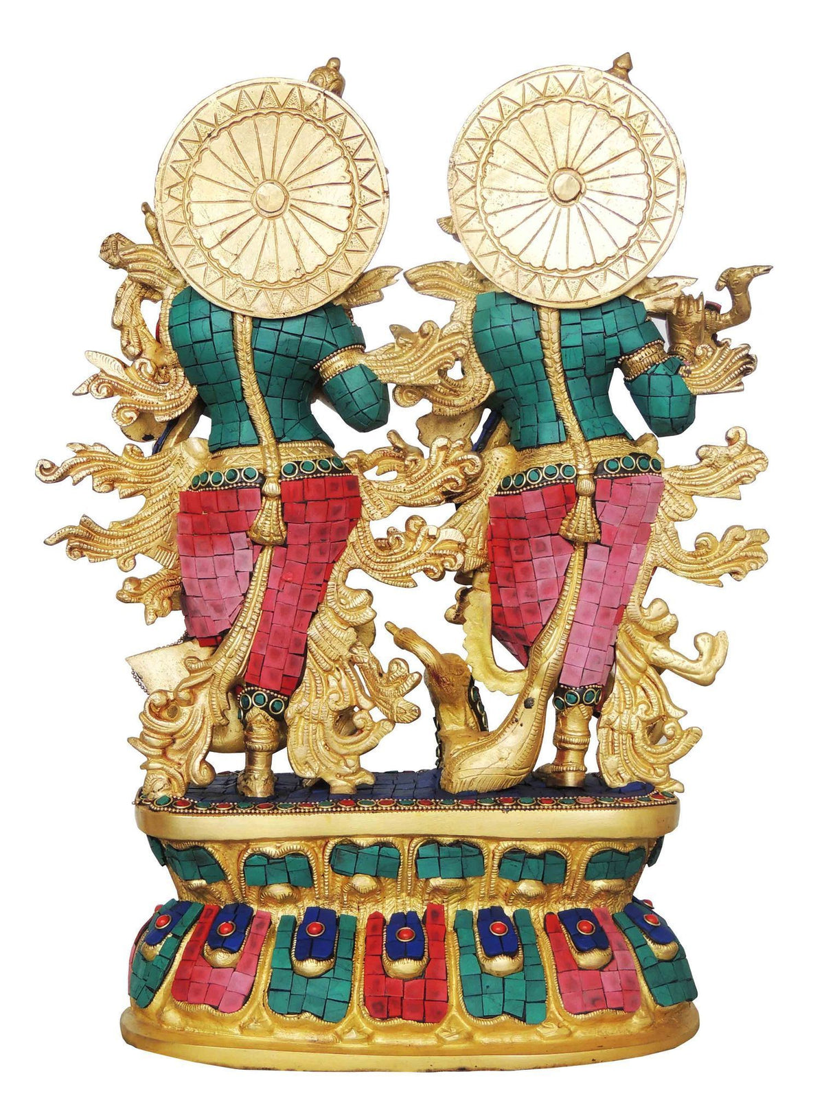 Brass Showpiece Radha krishna Big with base God Idol Statue  - 14*5.6*17 inch (BS961 B)