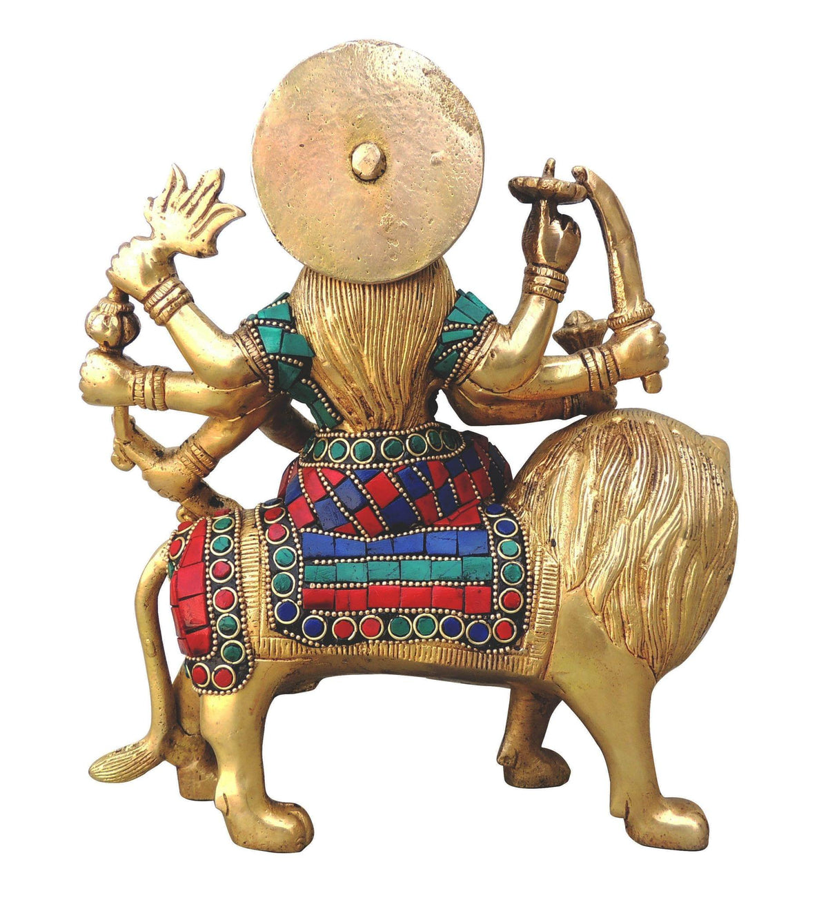 Brass Showpiece Durga Ji God Idol Statue - 8.2*3.2*9.5 inch (BS964 A)