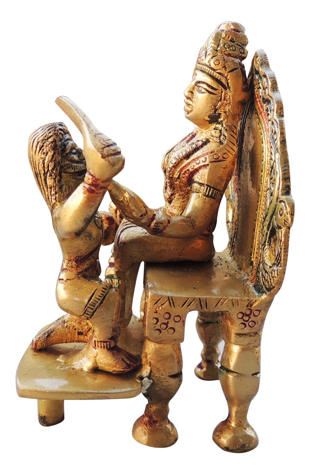 Brass Showpiece Baglamukhi Statue - 3.2*2.6*4.6 Inch (BS967 B)