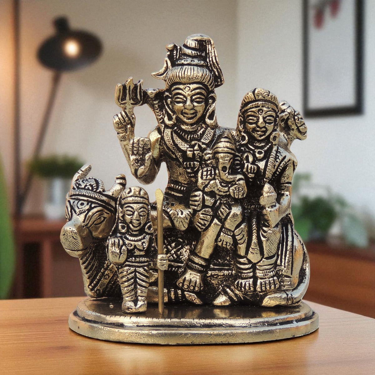 Brass Showpiece Shiv Parivar God Idol Statue - 3.5*2.5*4 Inch (BS975 B)