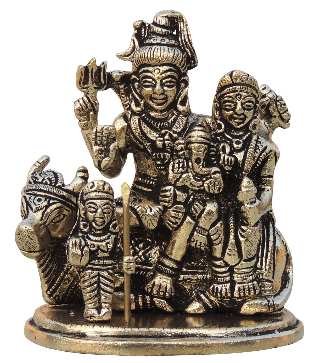 Brass Showpiece Shiv Parivar God Idol Statue - 3.5*2.5*4 Inch (BS975 B)