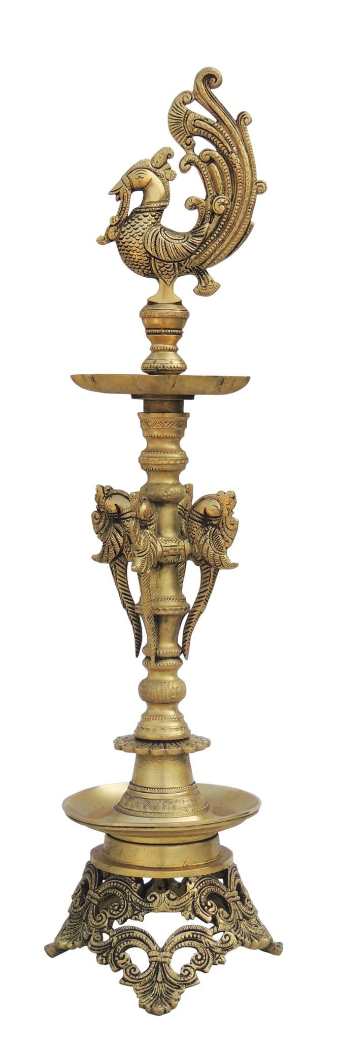 Brass Table Decor Oil Lamp, Deepak - 7.4*7.4*25 Inch (BS980 C)