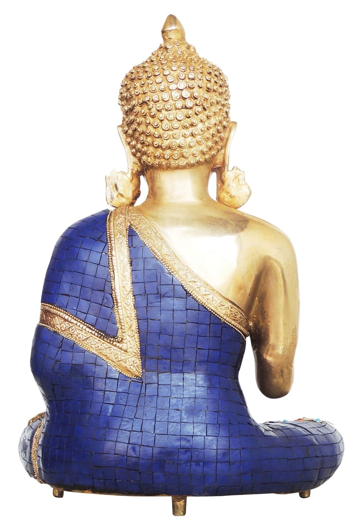 Brass Showpiece Buddha With Lota - 11.2*8*15.3 Inch (BS988 A)