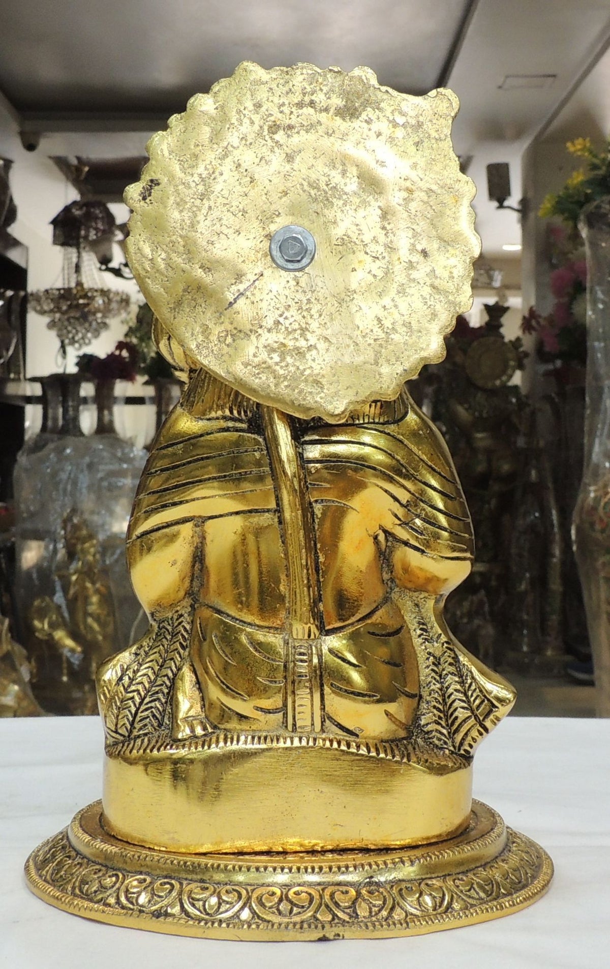 Aluminium Showpiece Sitting Hanuman Ji - 7*7*10.5 Inch (AS489 G)