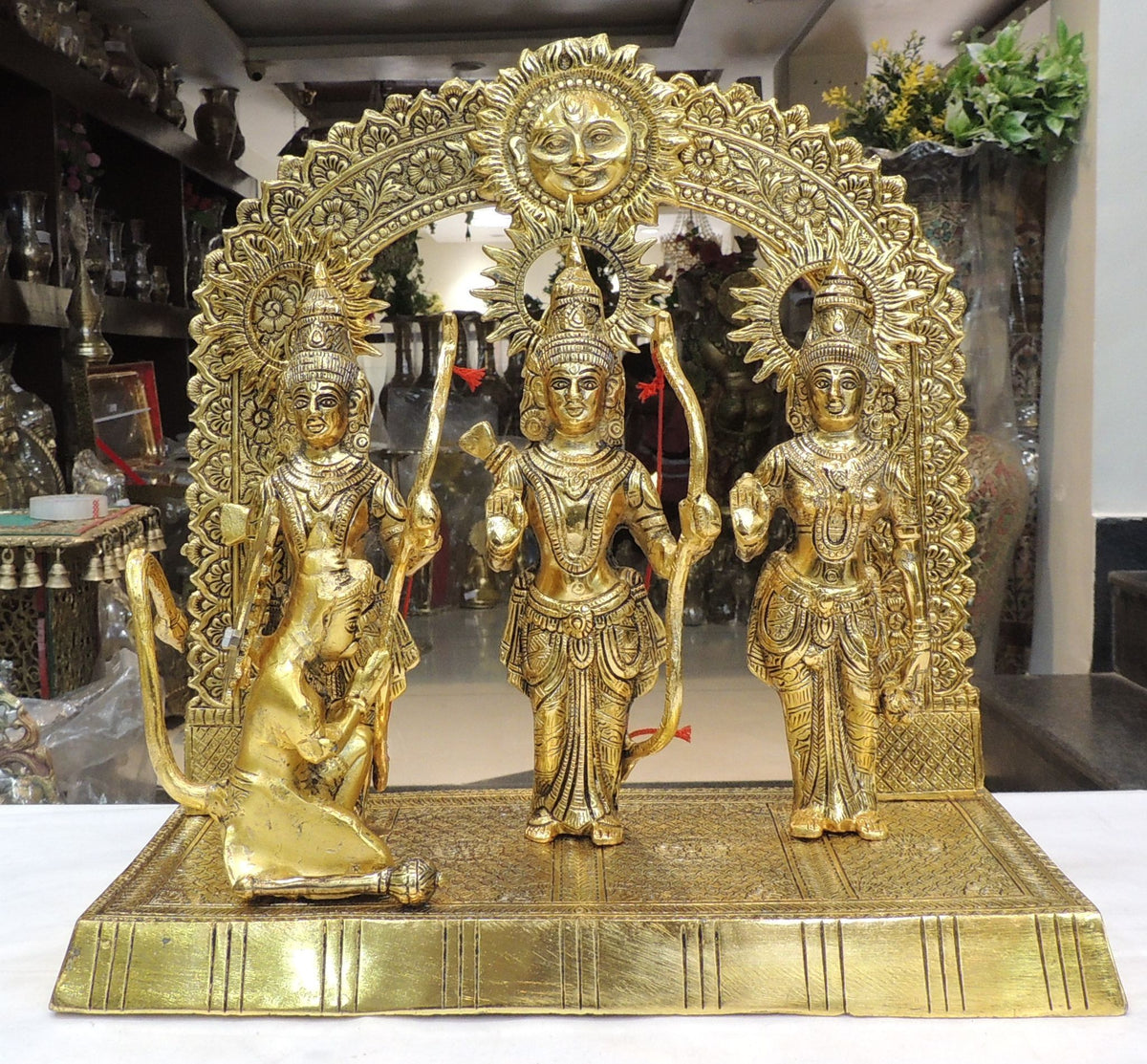 Aluminium Showpiece Ram Darbar - 16*7.2*6 Inch (AS484 G)