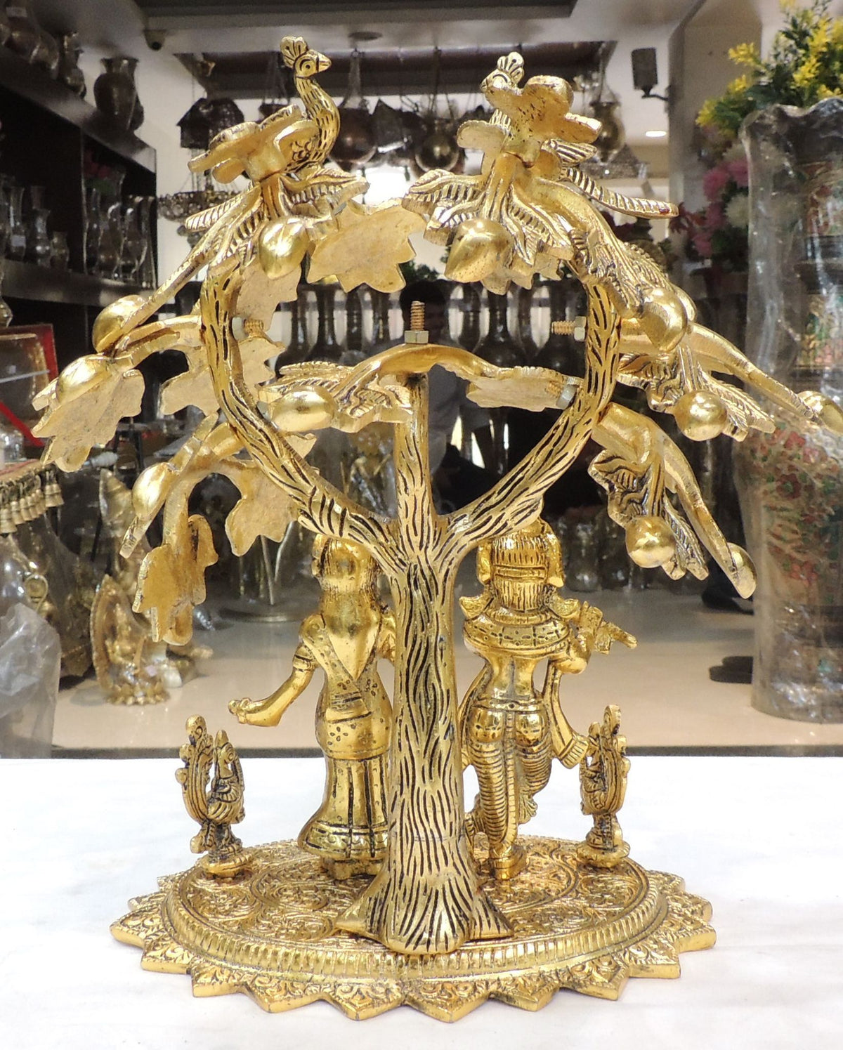 Aluminium Showpiece Radha Krishna - 11.5*6.5*12.5 Inch (AS486 G)