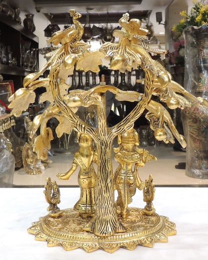 Aluminium Showpiece Radha Krishna - 11.5*6.5*12.5 Inch (AS486 G)