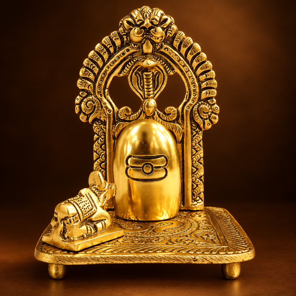Aluminium Showpiece Shivling - 3.5*3.5*5 Inch (AS510 G)