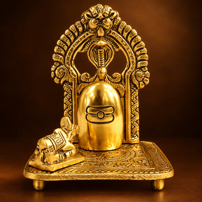 Aluminium Showpiece Shivling - 3.5*3.5*5 Inch (AS510 G)