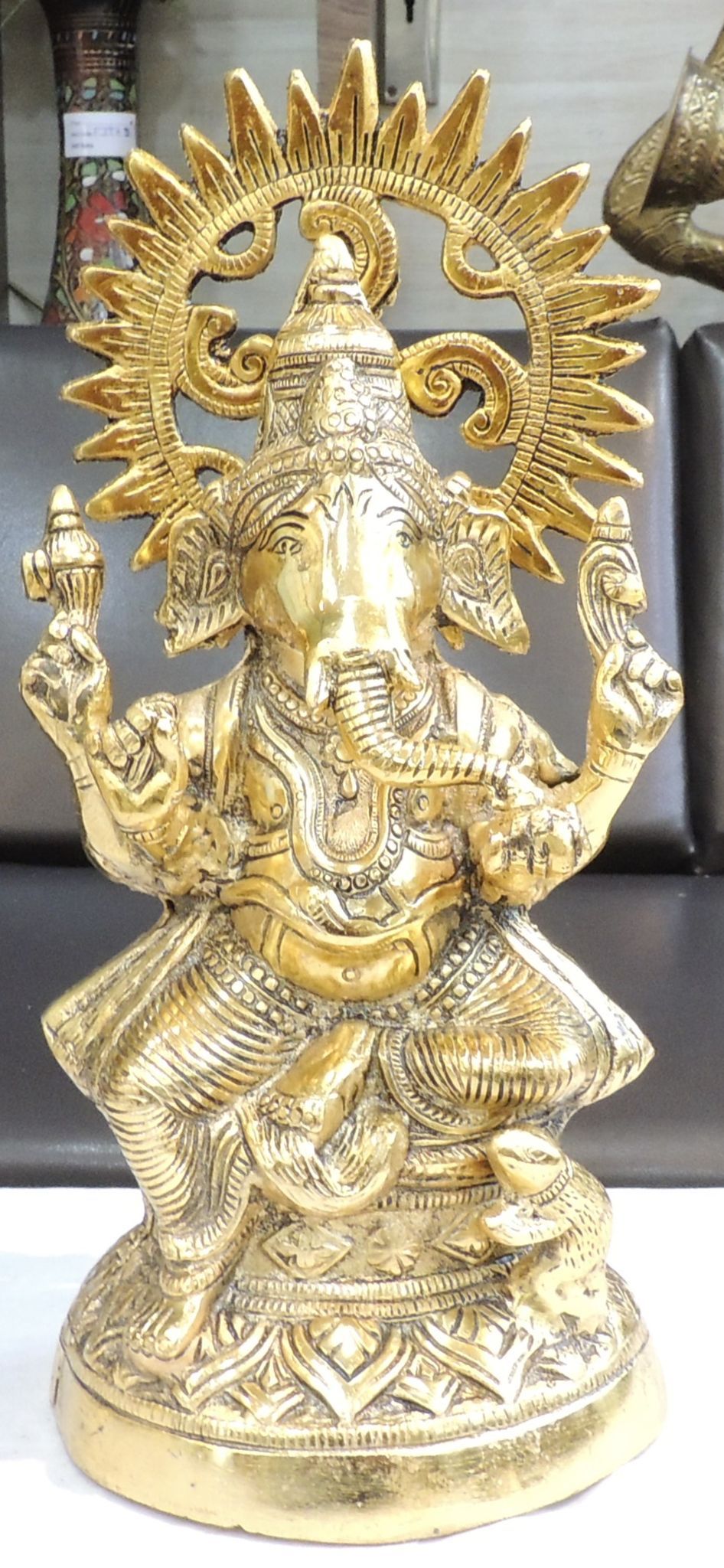 Aluminium Showpiece Kamal Ganesh - 6.5*4.5*14 Inch (AS511 G)