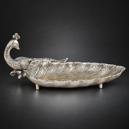 Aluminium Showpiece Peacock Plate - 12*7*5.5 Inch (AS508 S)