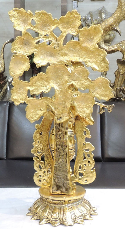 Aluminium Showpiece Tree Krishna - 11*8*23.5 Inch (AS512 G)