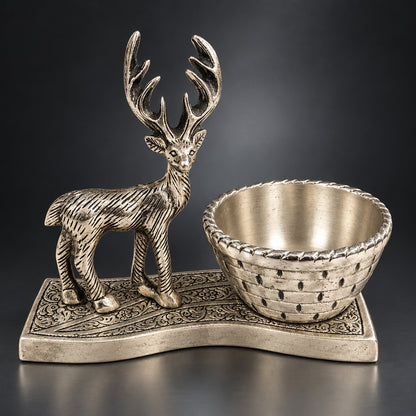 Aluminium Showpiece Deer Basket - 7*3.5*6 Inch (AS495 S)