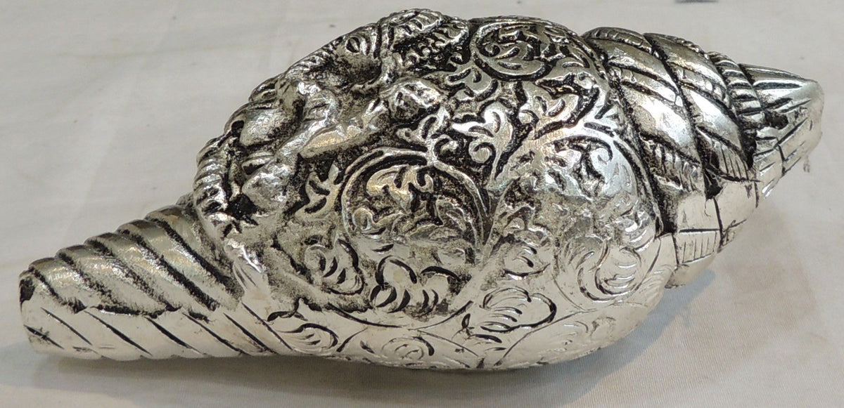 Aluminium Showpiece Shank Ganesh - 5*2*2 Inch (AS507 S)