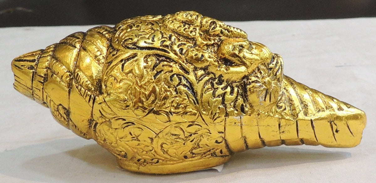 Aluminium Showpiece Shank Ganesh - 5*2*2 Inch (AS507 G)