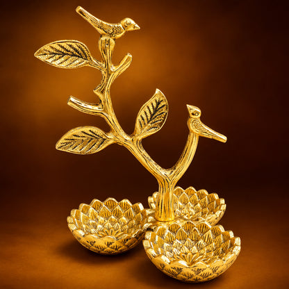 Aluminium Showpiece Tree Branch Bowl - 8*8*11.5 Inch (AS493 C)