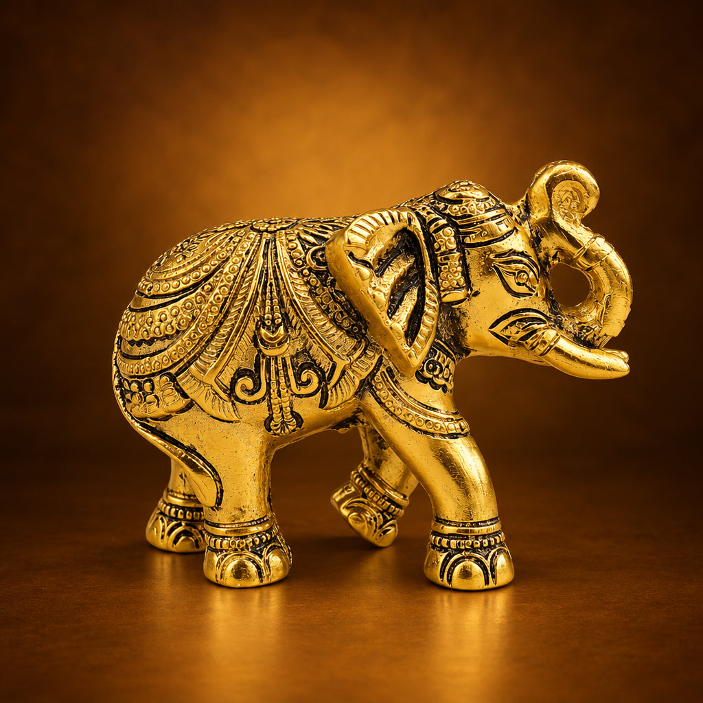 Aluminium Showpiece Elephant - 5*2*3.5 Inch (AS503 G)