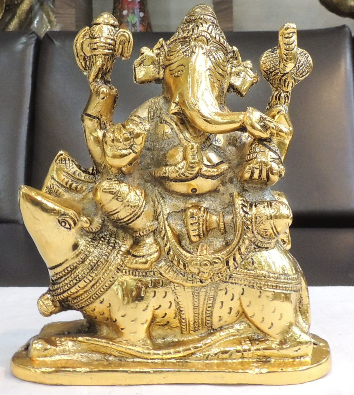Aluminium Showpiece Ganesh Ji - 7*4*8 Inch (AS502 G)