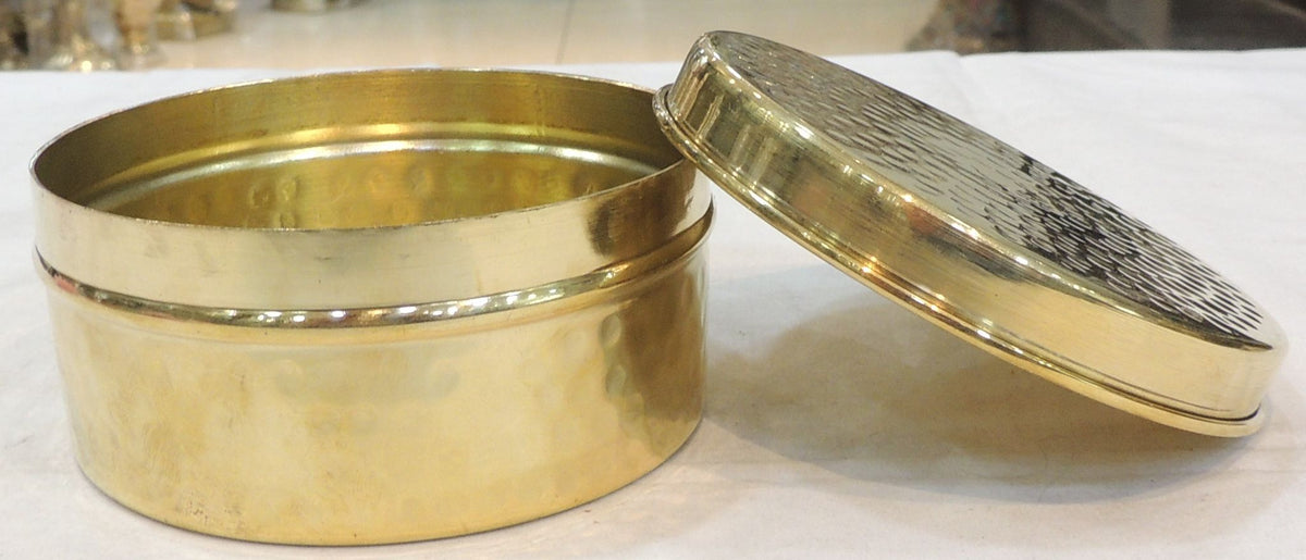 Brass Laddu Box - 4*4*2 Inch (Z645 B)