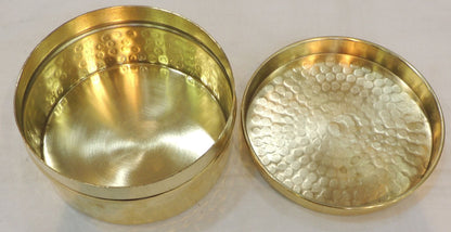 Brass Laddu Box - 4*4*2 Inch (Z645 B)