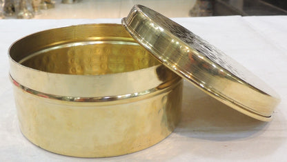 Brass Laddu Box - 4*4*2 Inch (Z645 B)