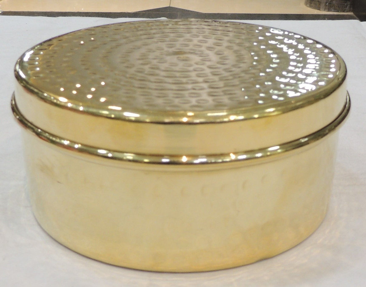 Brass Laddu Box - 5.2*5.2*2.5 Inch (Z645 D)