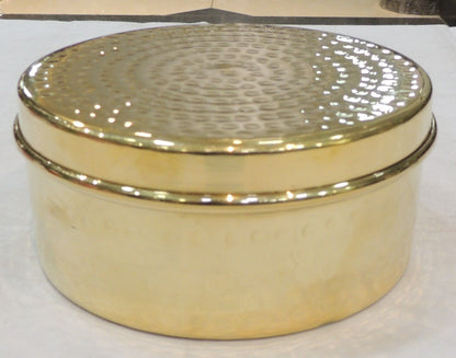 Brass Laddu Box - 5.2*5.2*2.5 Inch (Z645 D)