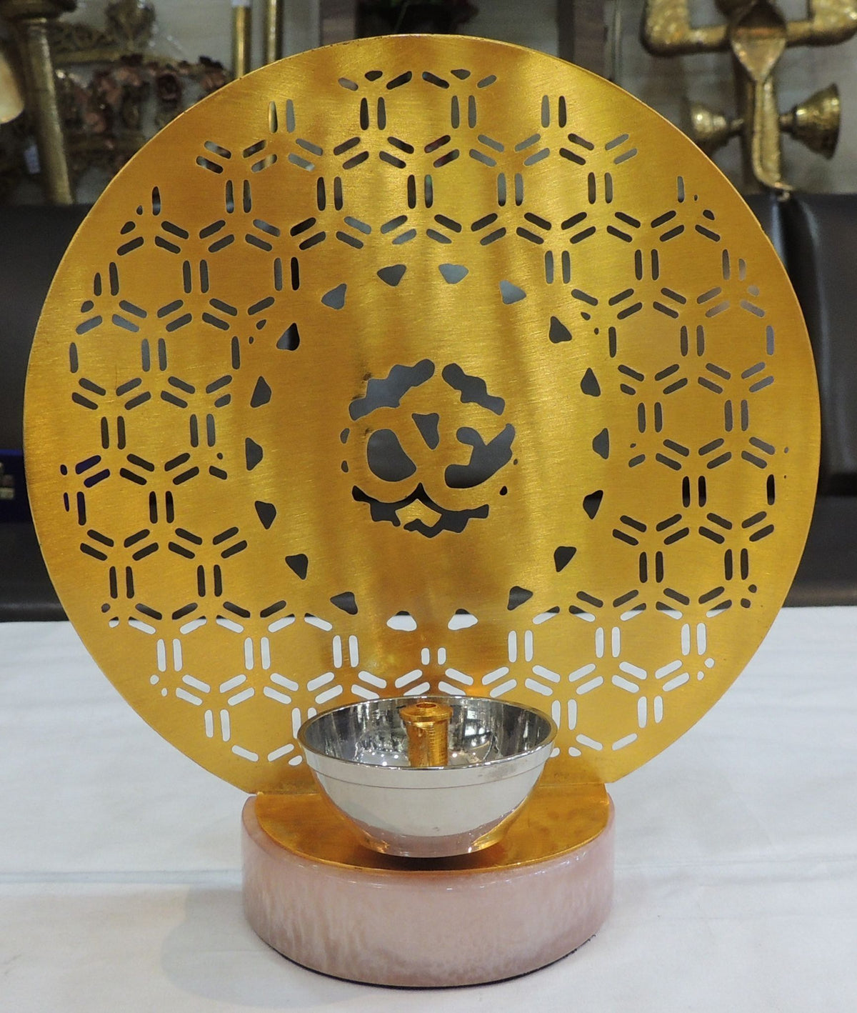 Brass Decorative Om Deepak - 7*2*7.5 Inch (AT076 C)