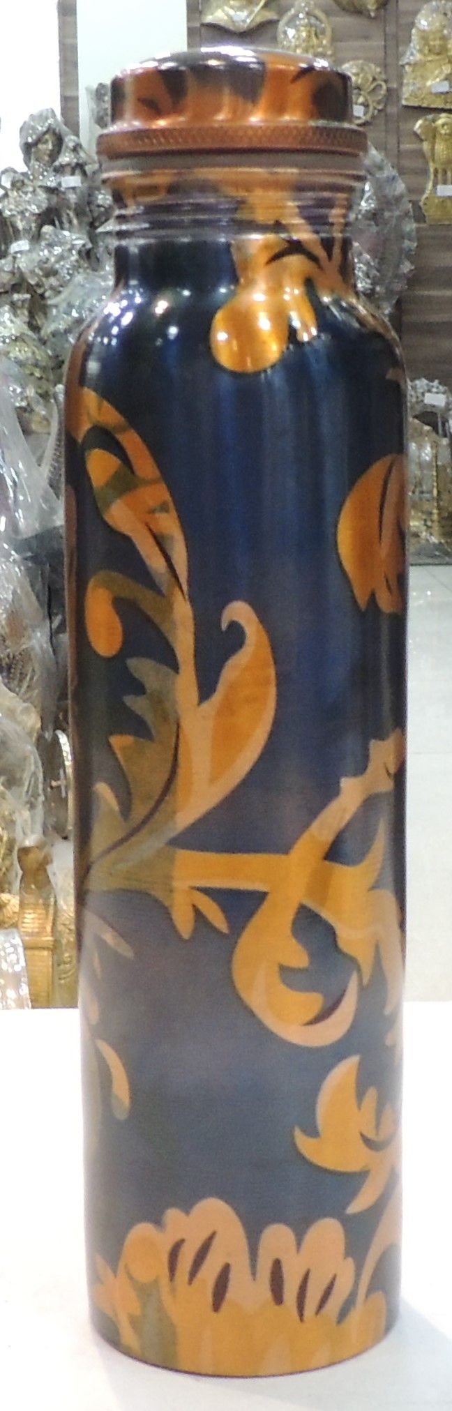 Copper Drinking Water Bottle, Capacity : 900 ML - 2.5*2.5*11 Inch (BC202 G)