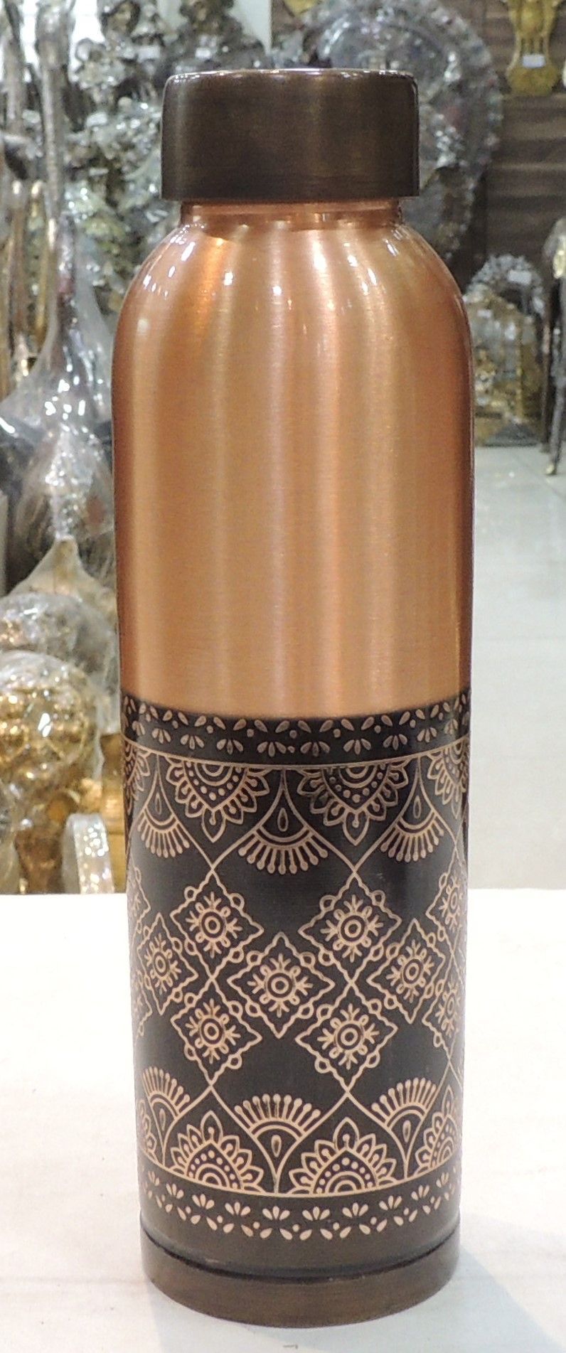 Copper Drinking Water Bottle, Capacity : 900 ML - 2.6*2.6*10.5 Inch (BC202 L)