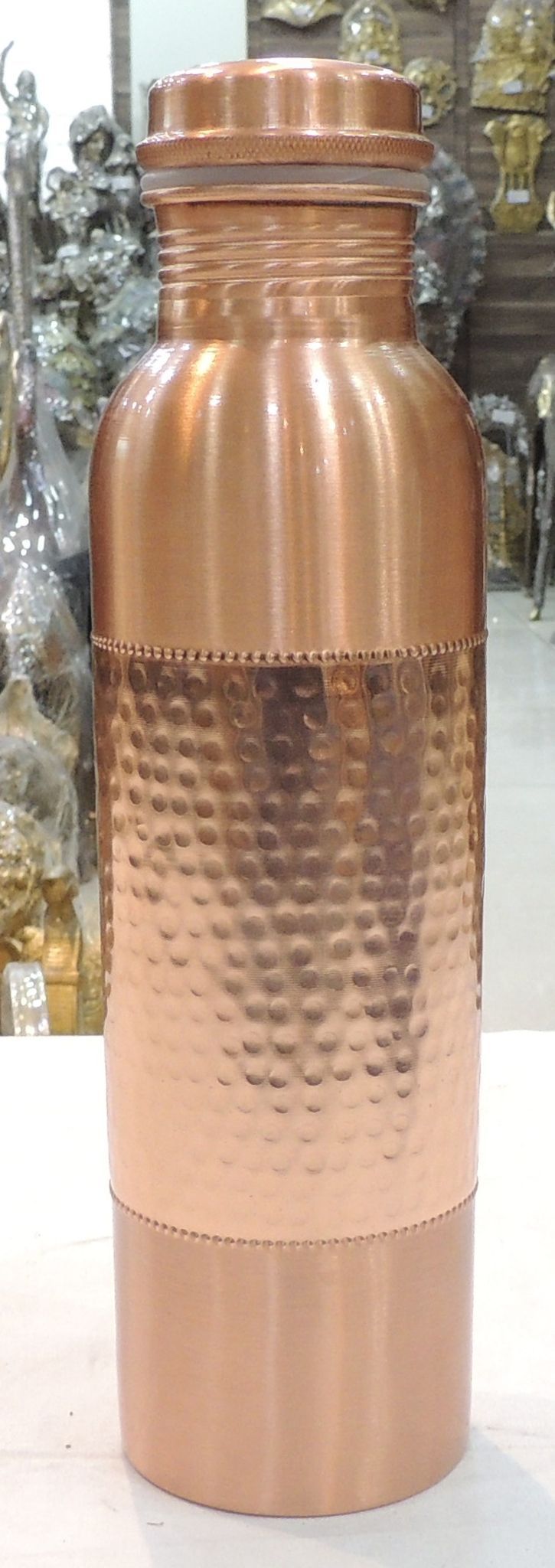 Copper Drinking Water Bottle, Capacity : 900 ML - 2.5*2.5*11 Inch (BC202 K)