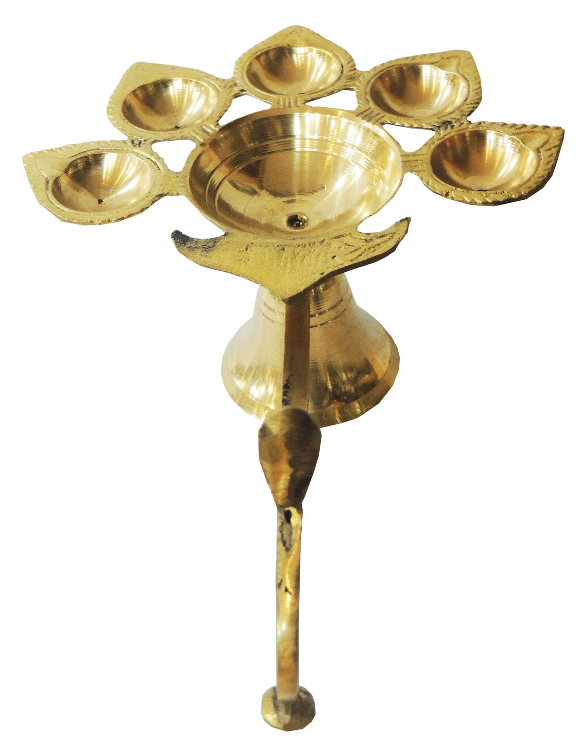 Brass Table Decor Oil Lamp Deepak 5 Wicks  - 8.3*6*3.5 inch (F317 E)